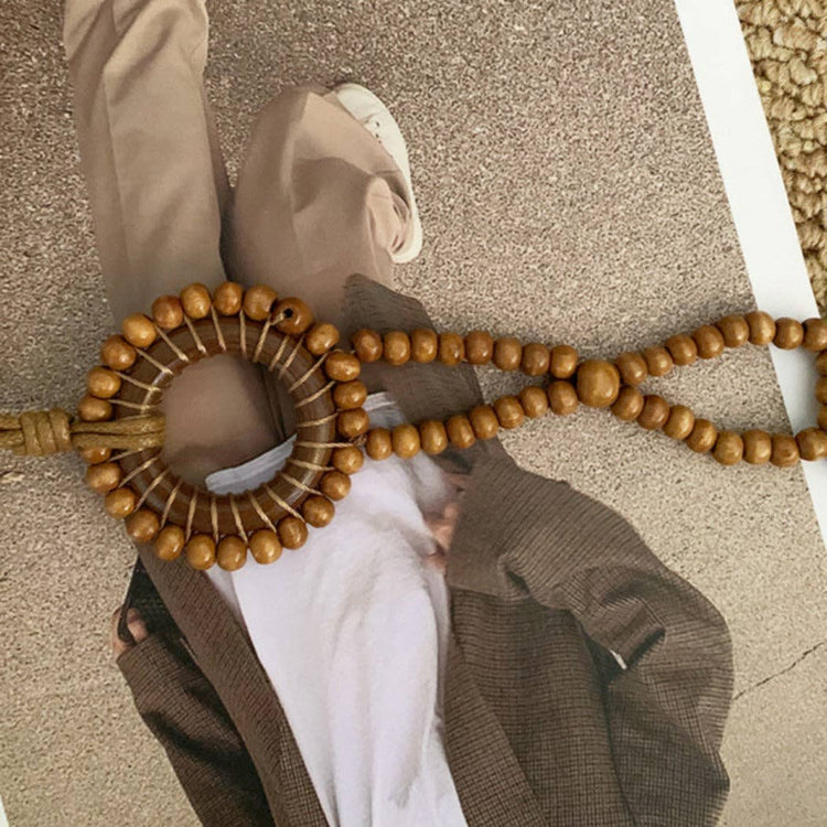 Beco - Brown Beaded Boho Belt - Y2K & Chic