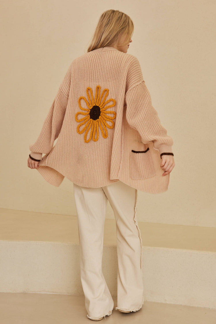 Sunflower Embroidered Cardigan