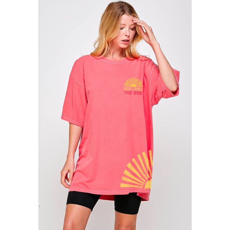 HERE COMES THE SUN  GRAPHIC  OVERSIZED TEE