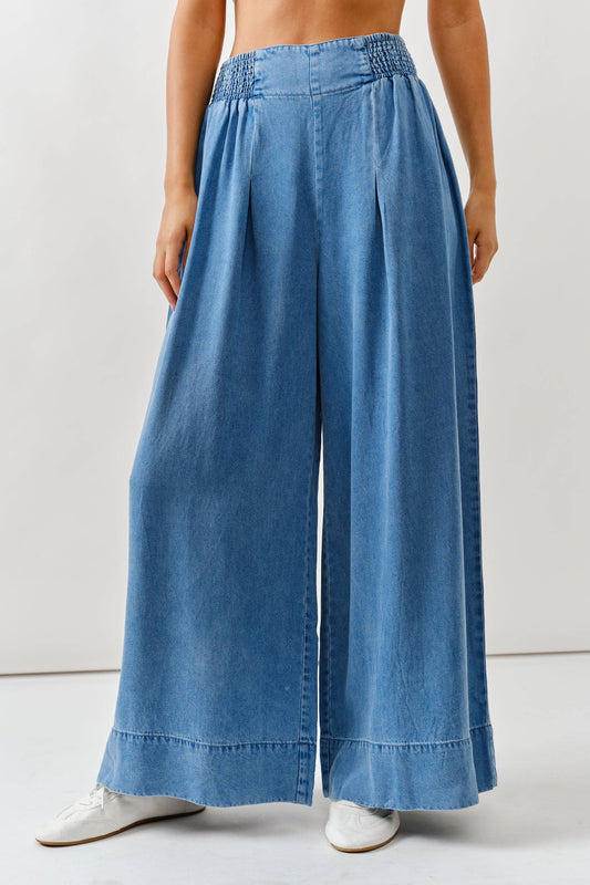SMOCKING WAIST SUPER SOFT WIDE PANTS