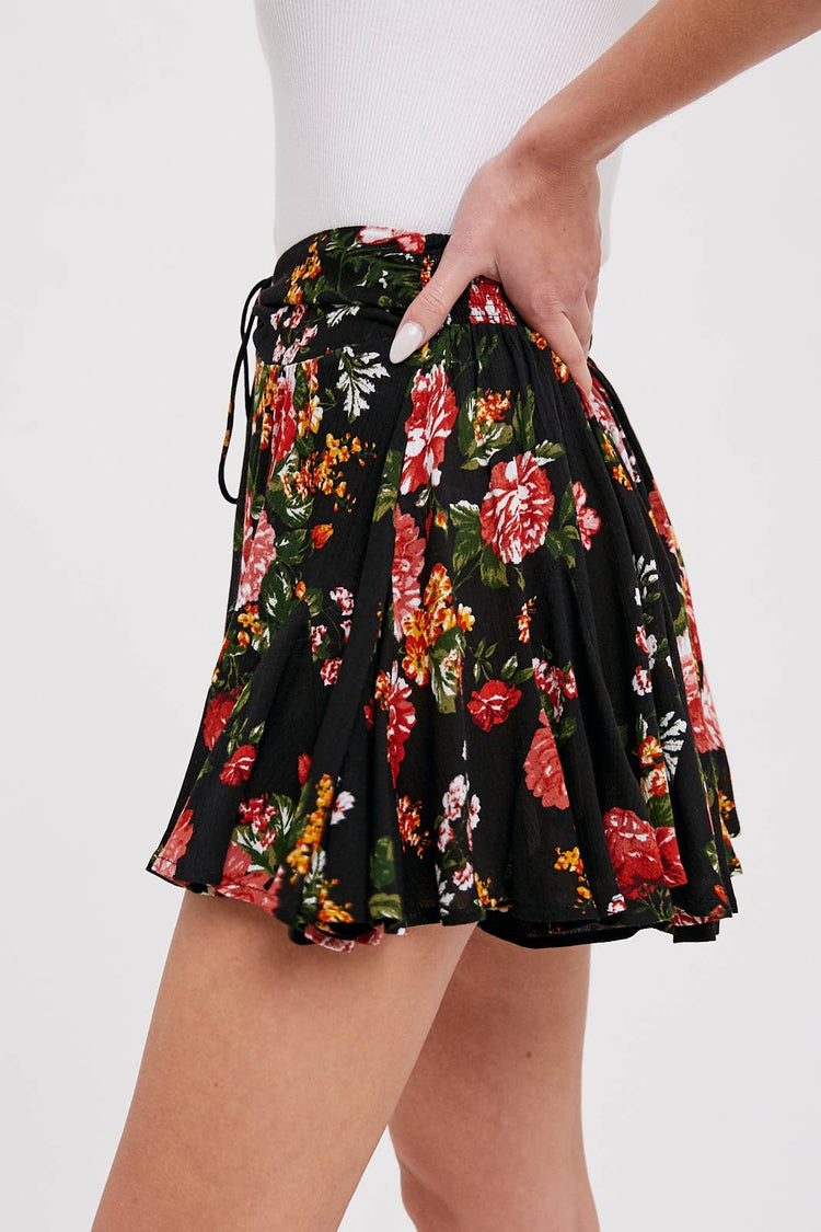 Floral Print Mini Skort