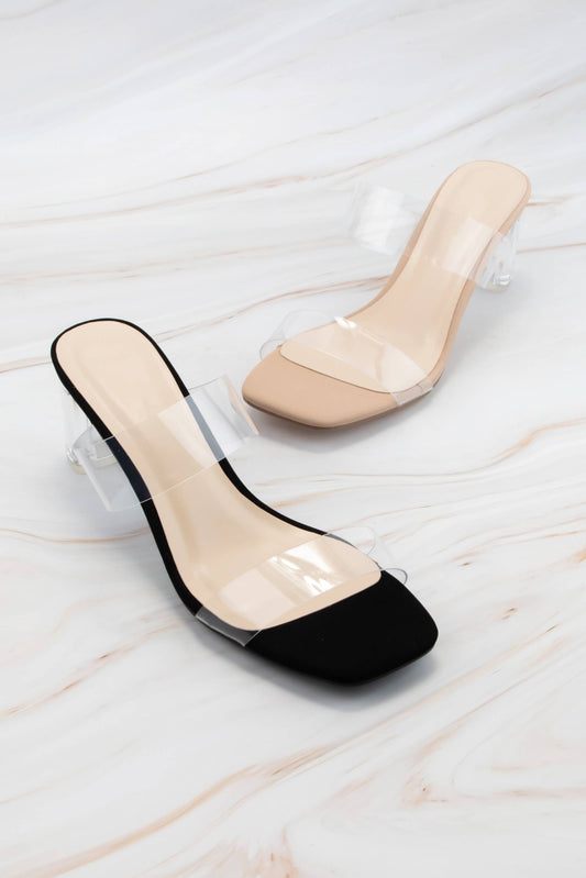 Della Clear Double Strap Heel