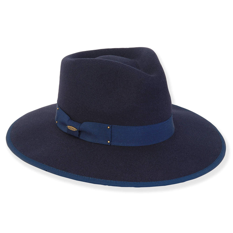 Navy, Felt Safari, Brim 3"