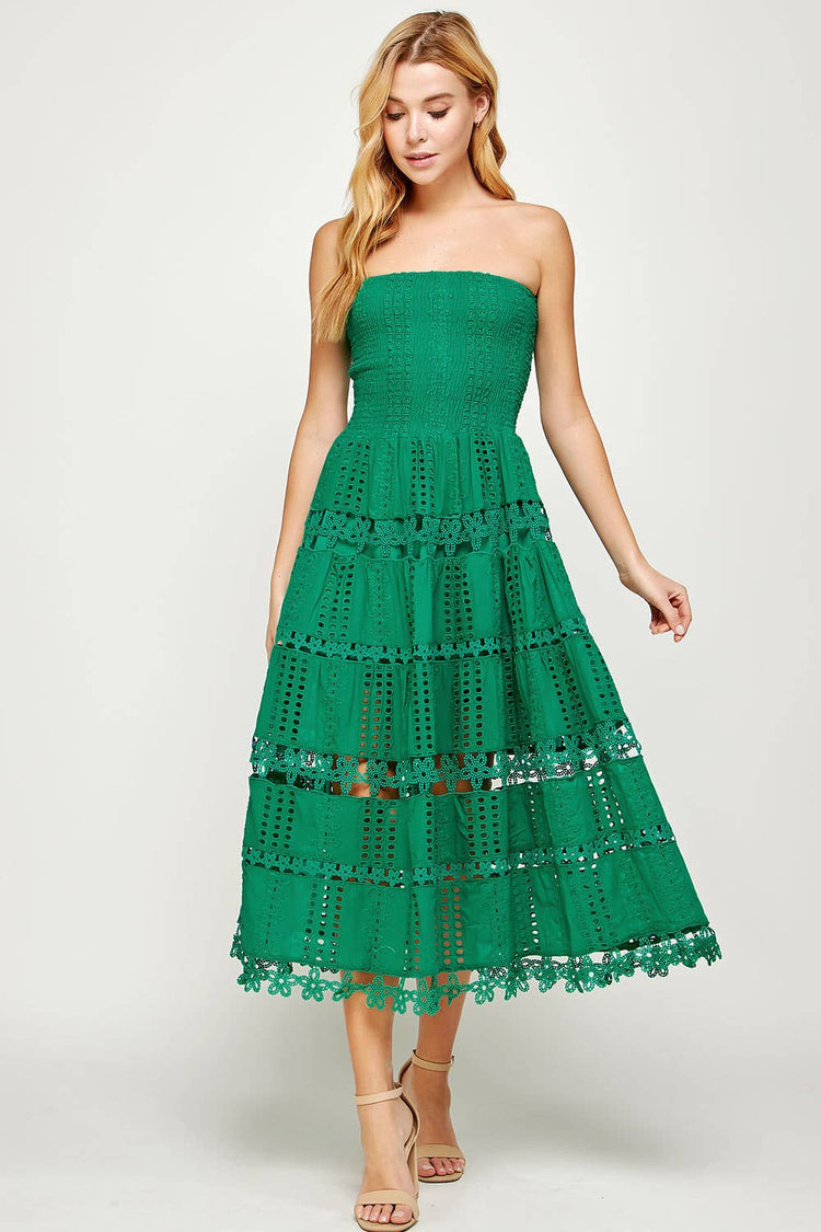 Eyelet Lace Tube Dress