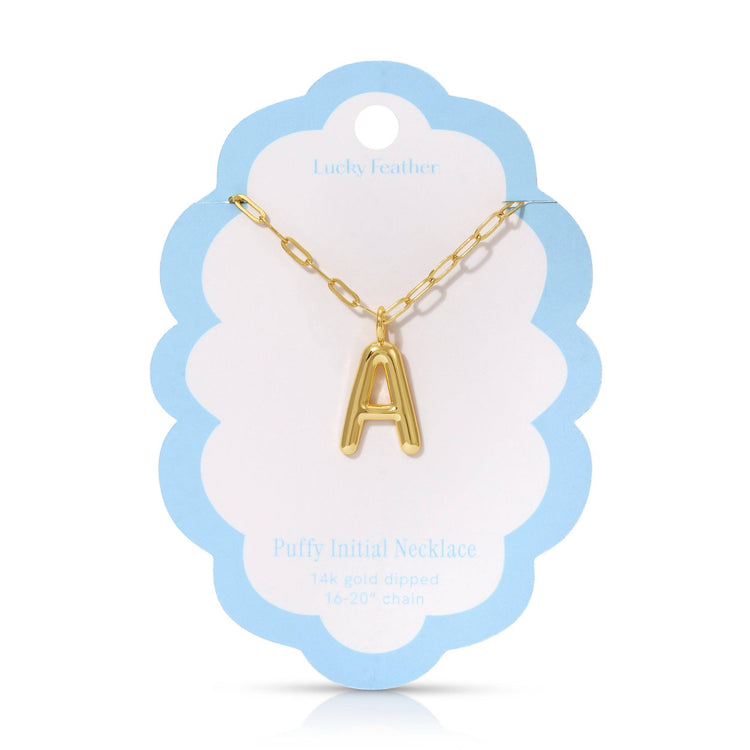Puffy Letter Initial Necklace