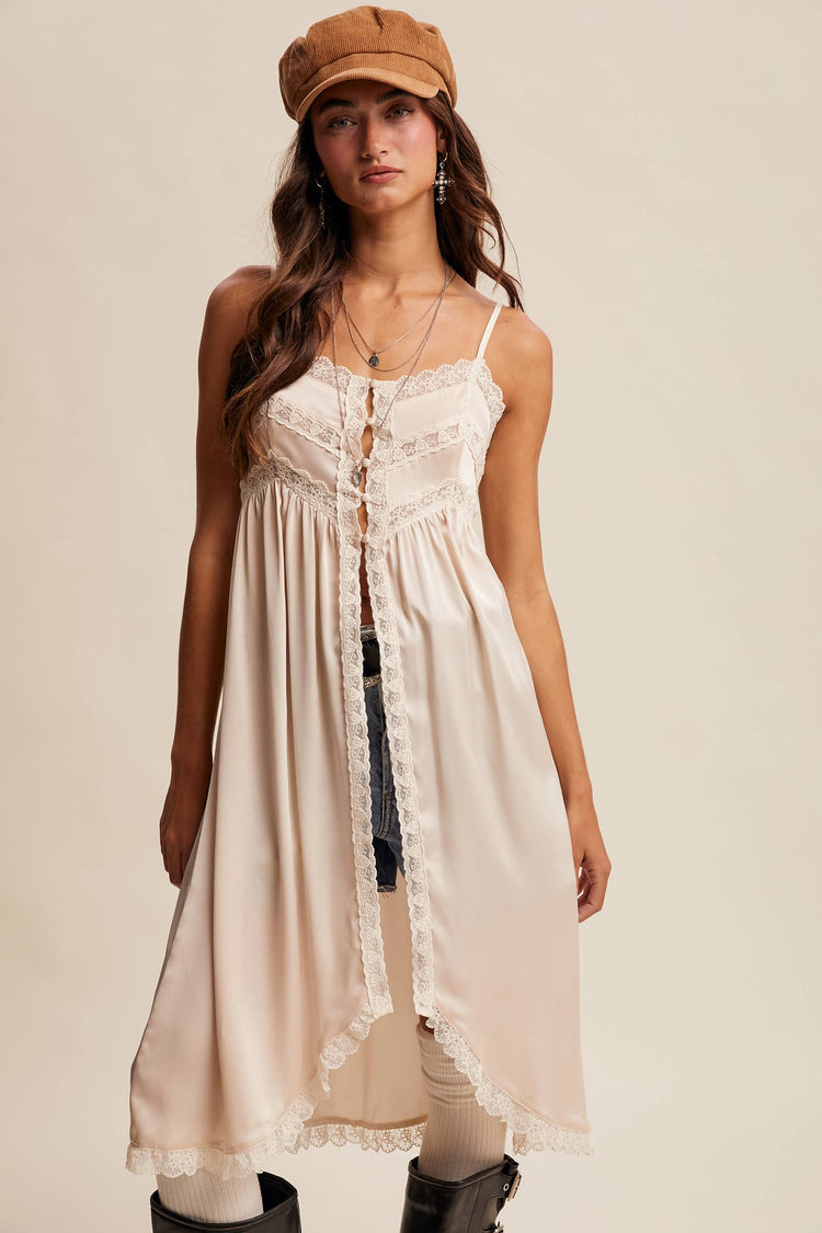 Lace Trim Maxi Cami Top