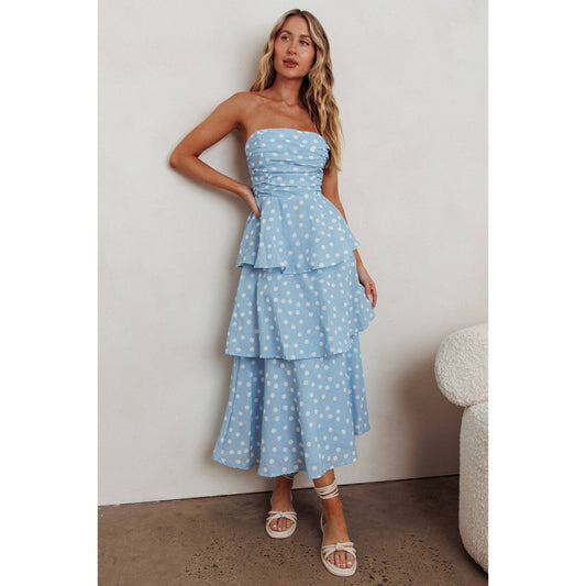 POLKA DOT TIER MAXI DRESS