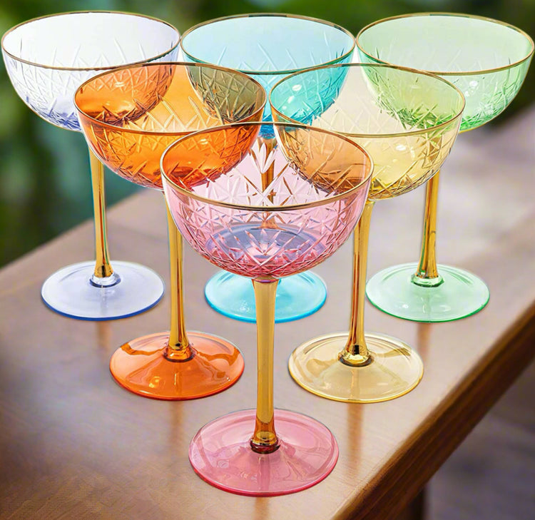 Colored Coupe Art Deco Glass