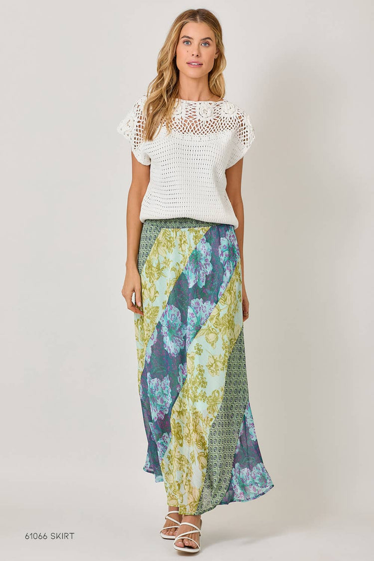 Floral Yoke Crochet Sweater