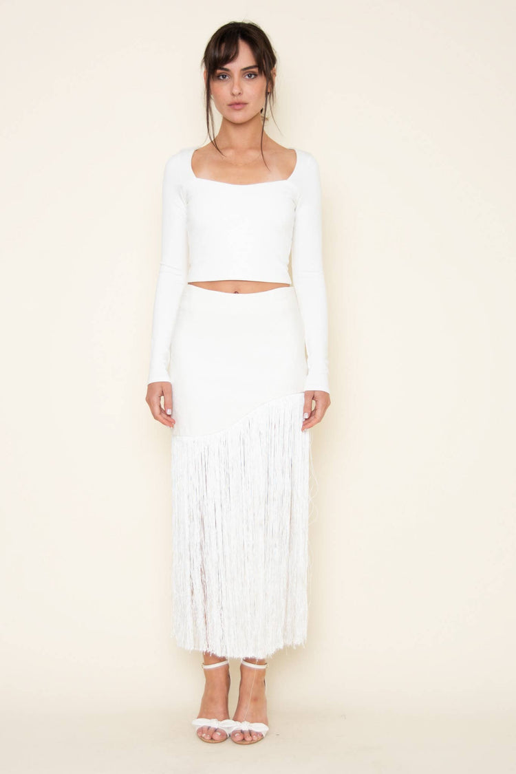 Fringe Maxi Skirt