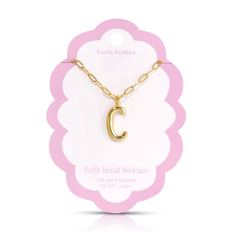 Puffy Letter Initial Necklace