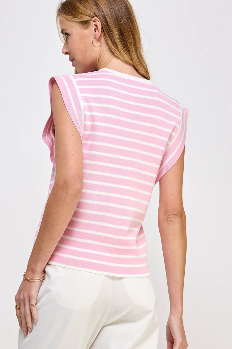 Striped Sleeveless Knit Top