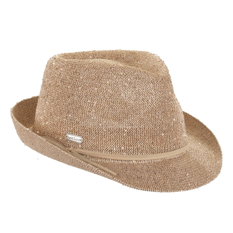 Tan, Poly Fedora, Brim 2"