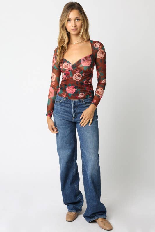 Marissa Floral Mesh Top