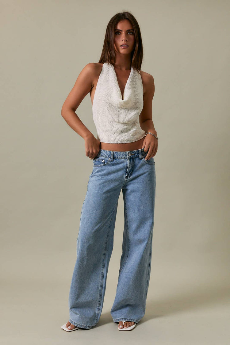 COWL NECK HALTER NECK SWEATER TOP