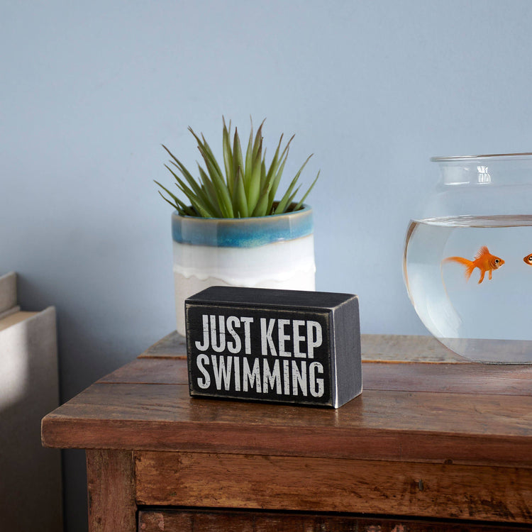 Keep Swimming Box Sign