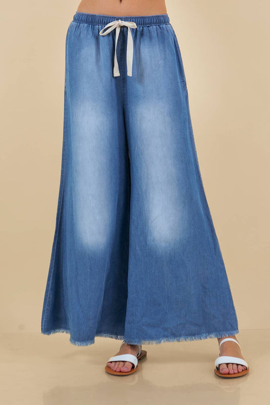 WIDE LEG DENIM PANTS