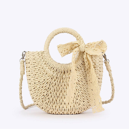 Paper Straw Bow detail bag