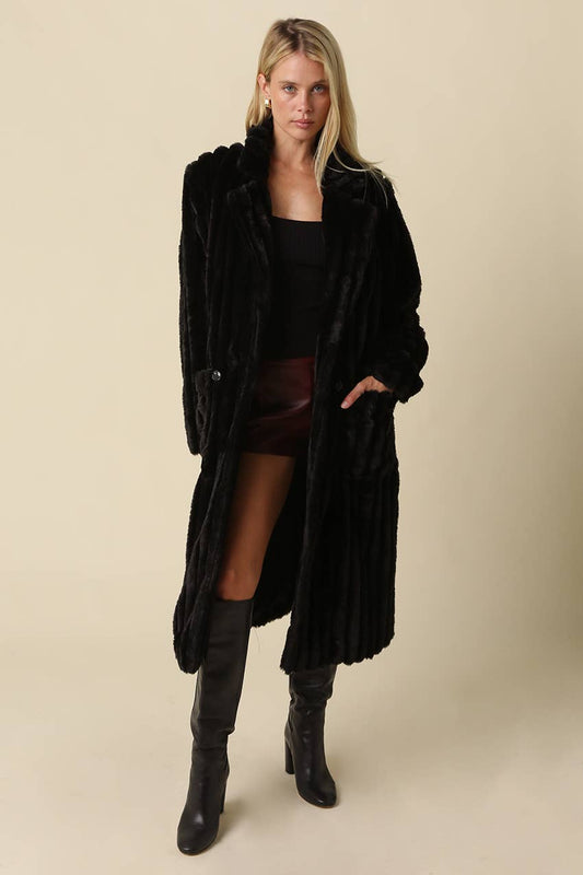 Devin Faux Fur Longline Coat