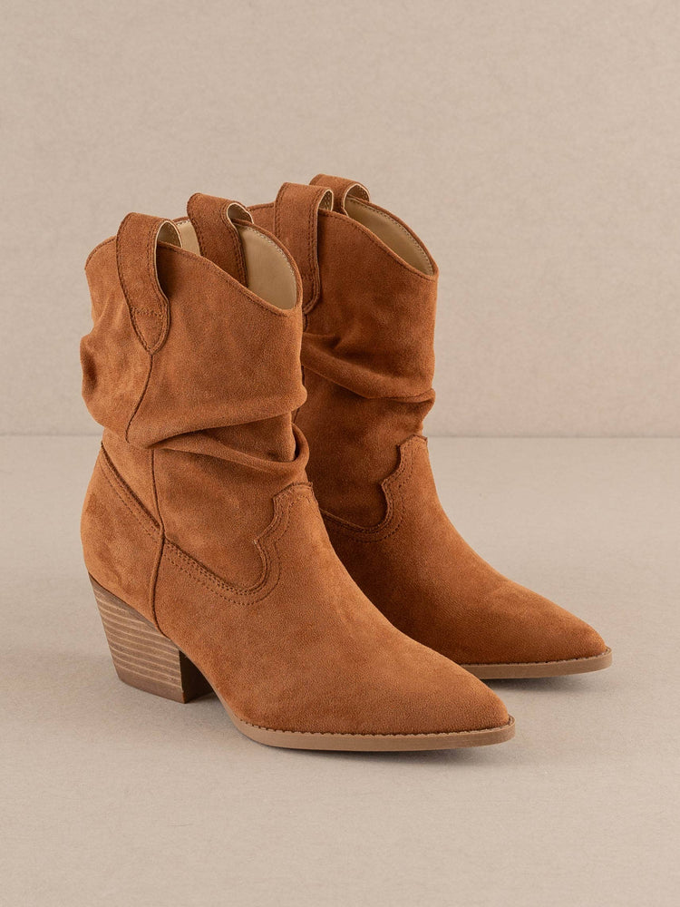 The Kit | Caramel Slouchy Western Bootie