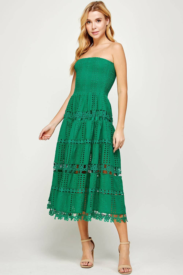 Eyelet Lace Tube Dress