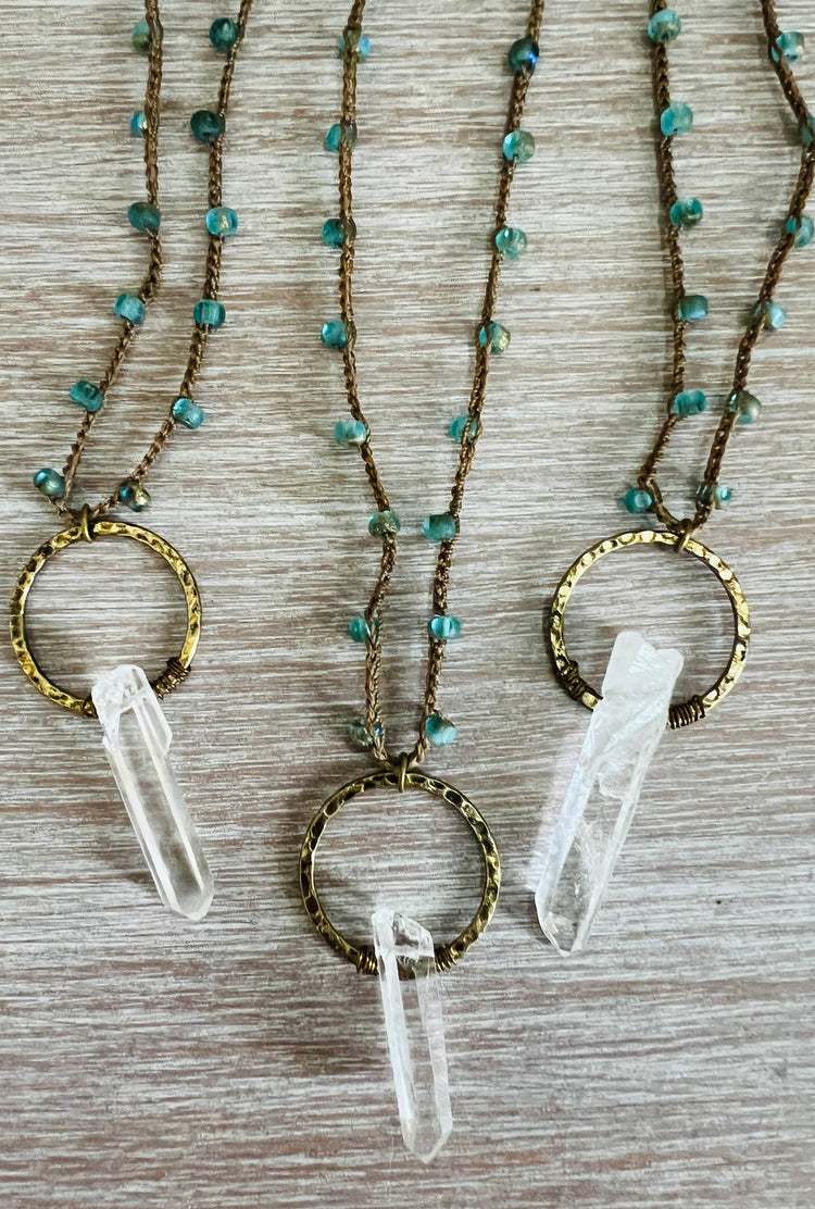 Alchemy Necklace with Rough Quartz Crystal