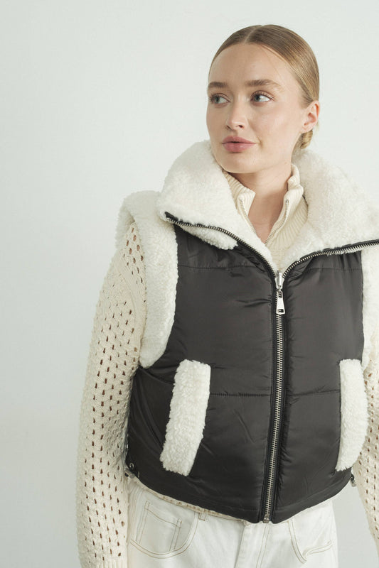 HOLIDAY REVERSIBLE SHERPA COZY VEST