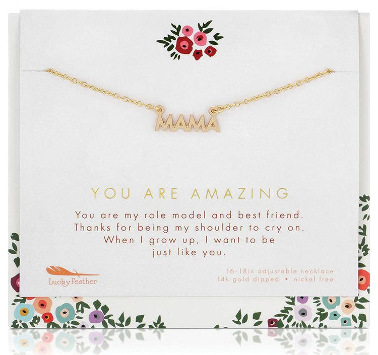 Friend/Family Necklace + Card/env - MAMA (amazing MAMA)