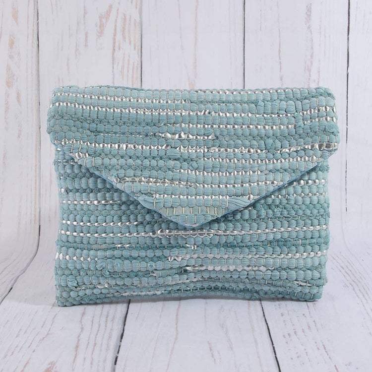 Woven Metallic Thread Envelope Clutch Bag