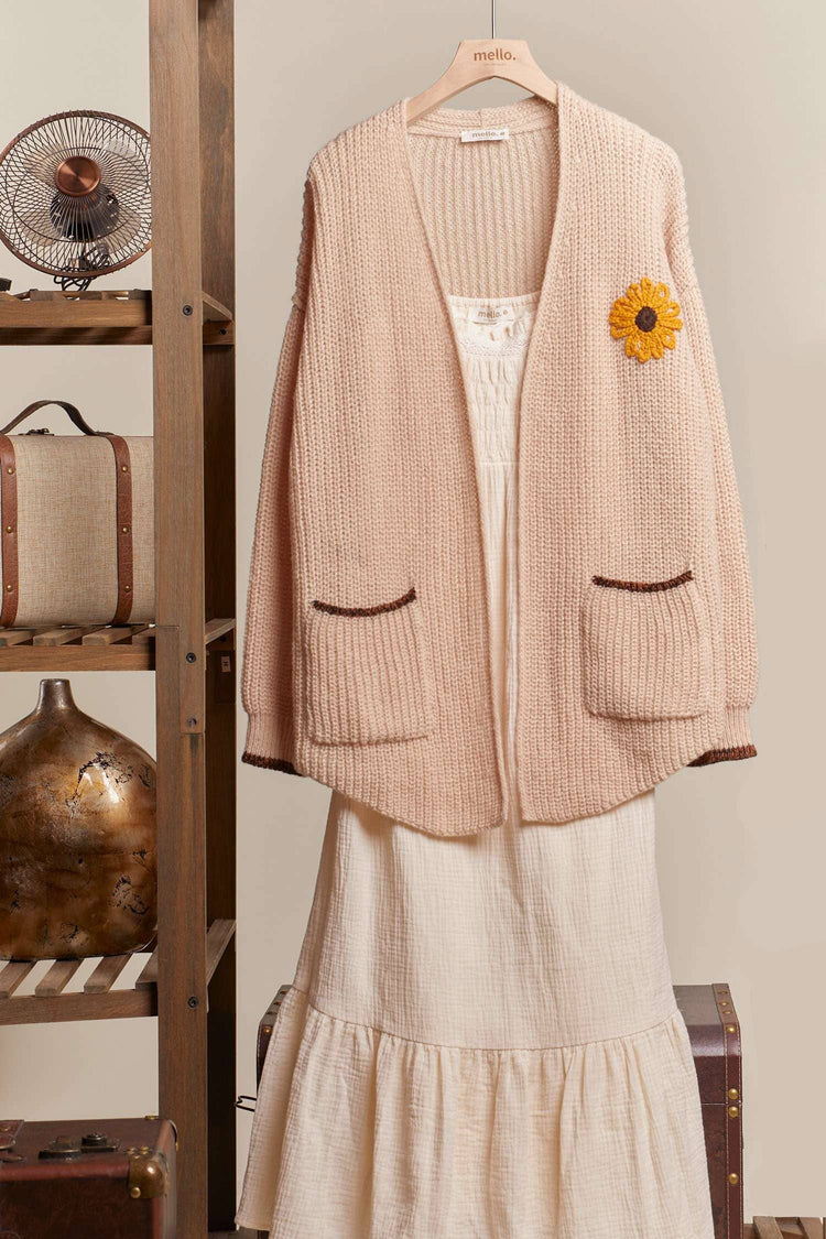 Sunflower Embroidered Cardigan