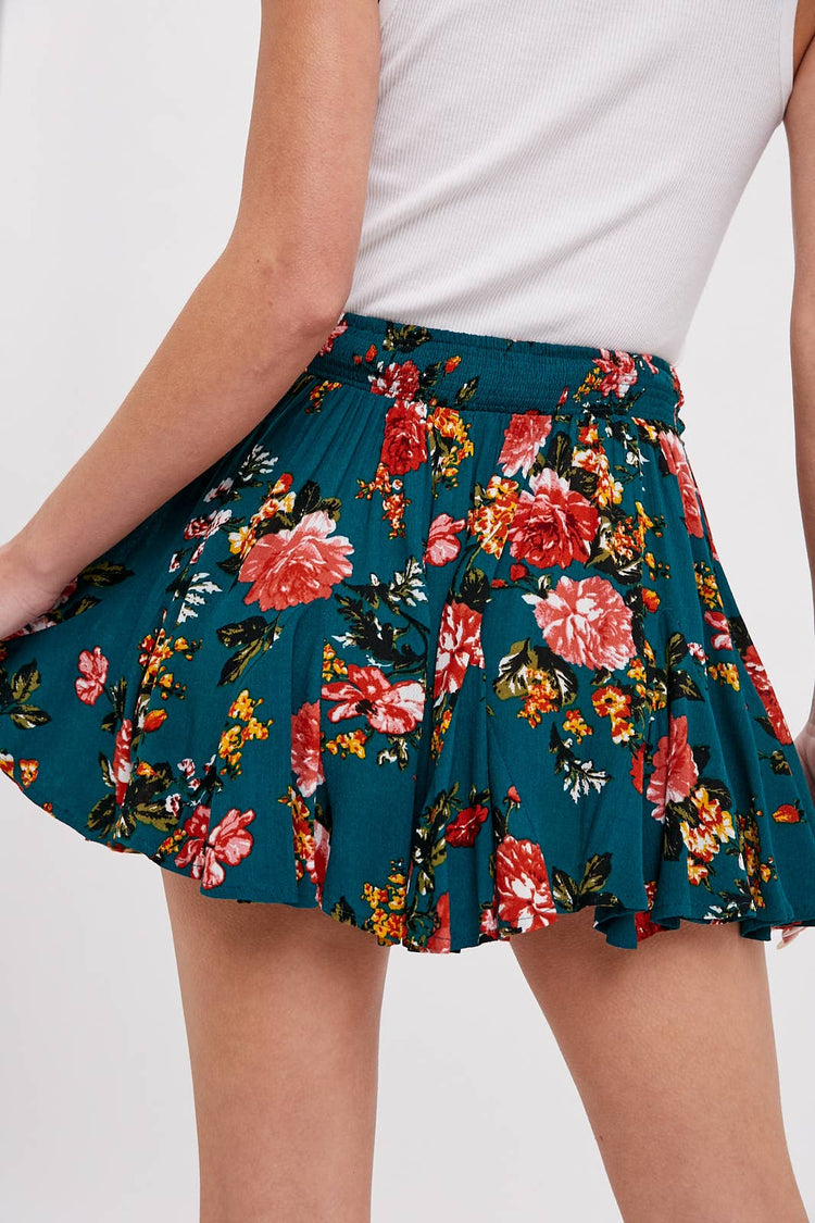 Floral Print Mini Skort