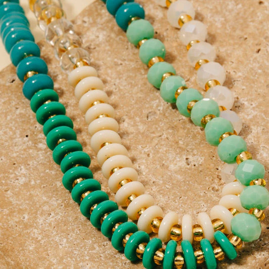 Stone And Glass Beaded Necklace
