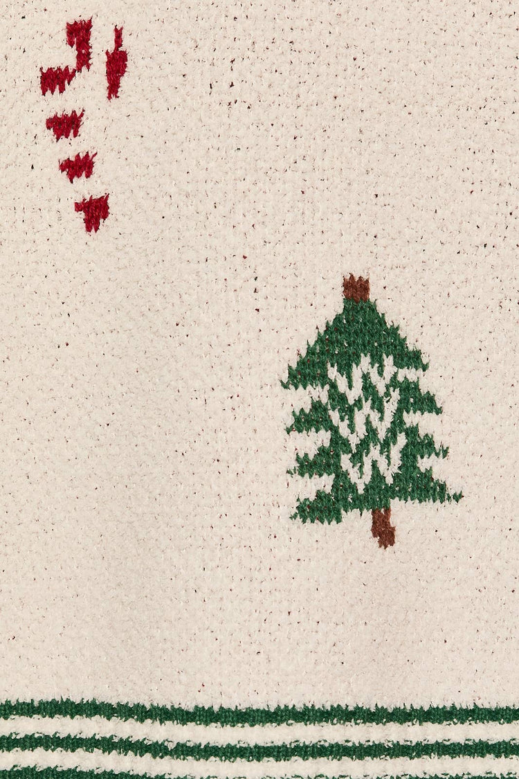KNIT SWEATER TOP WITH "CHRISTMAS TREE" ALL OVER