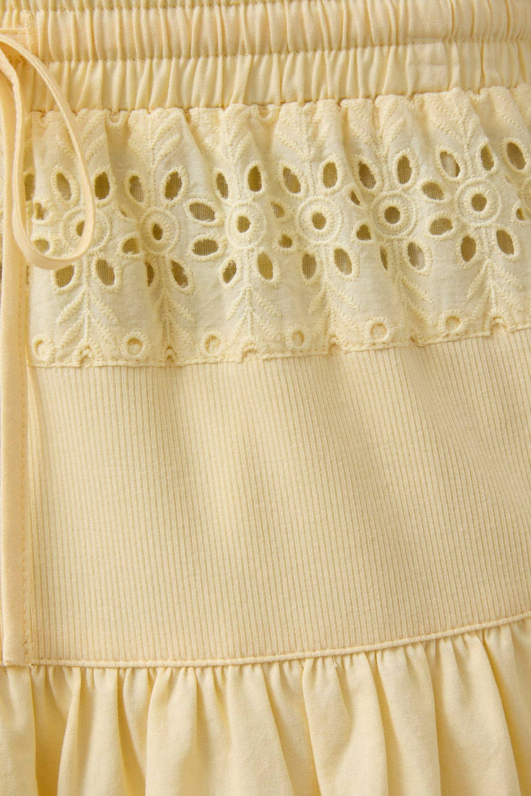 Butter Yellow Eyelet Maxi Skirt