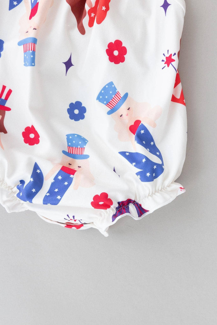 Mer-Made in the USA Ruffle Cross Back Romper