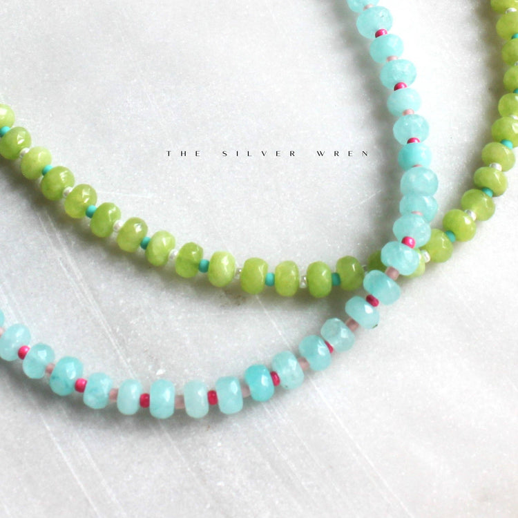 Islands Stone Candy Beaded Necklace, Trendy Colorful Beads