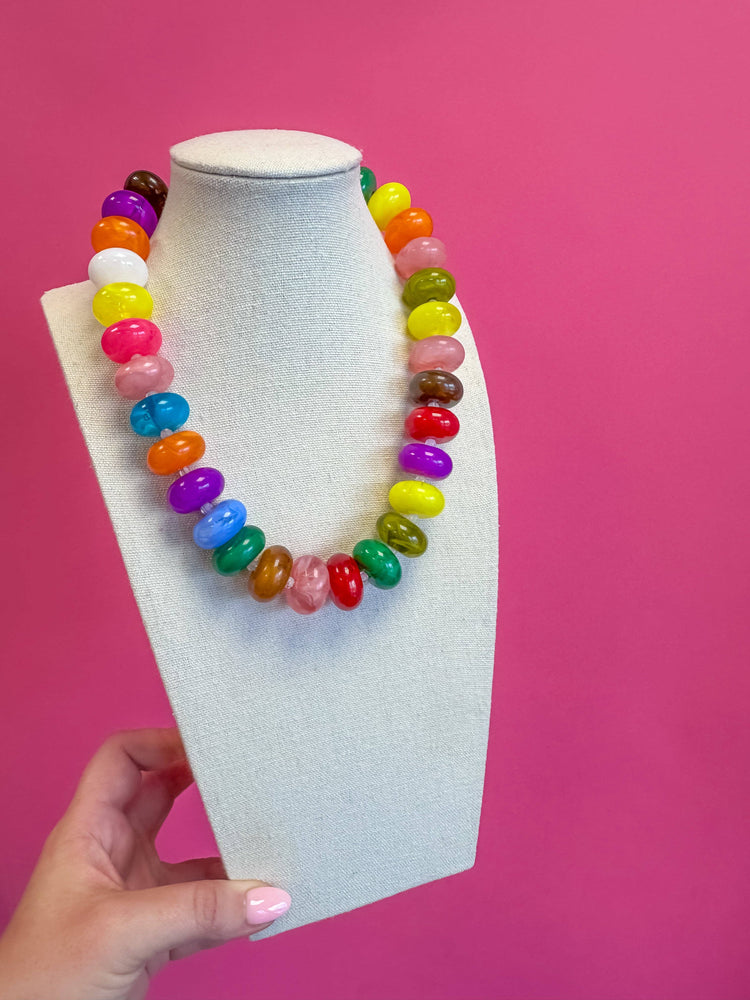 Circle Bauble Ball Necklace - Bright Multi