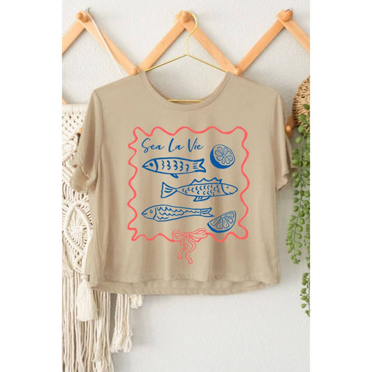 SEA LA VIE GRAPHIC CROP TOP