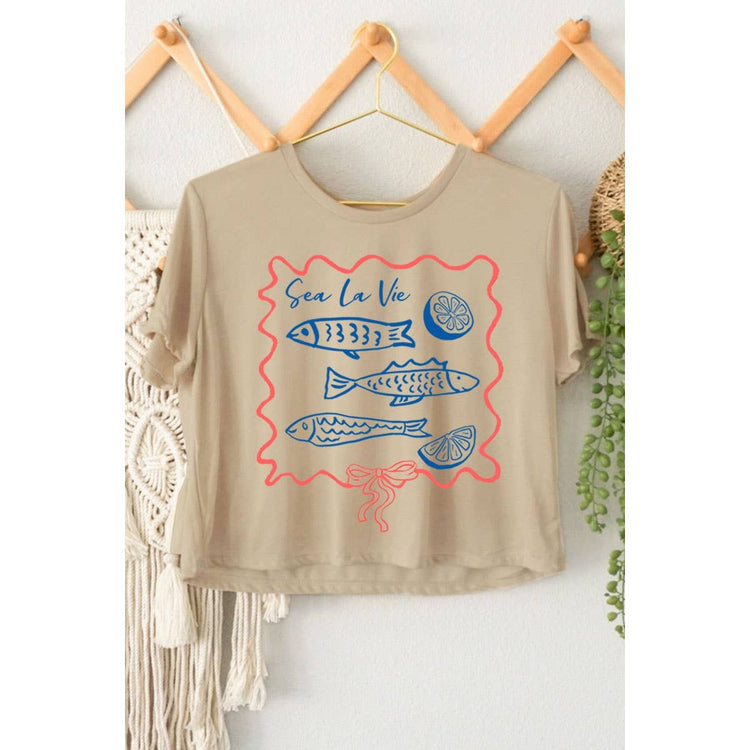 SEA LA VIE GRAPHIC CROP TOP