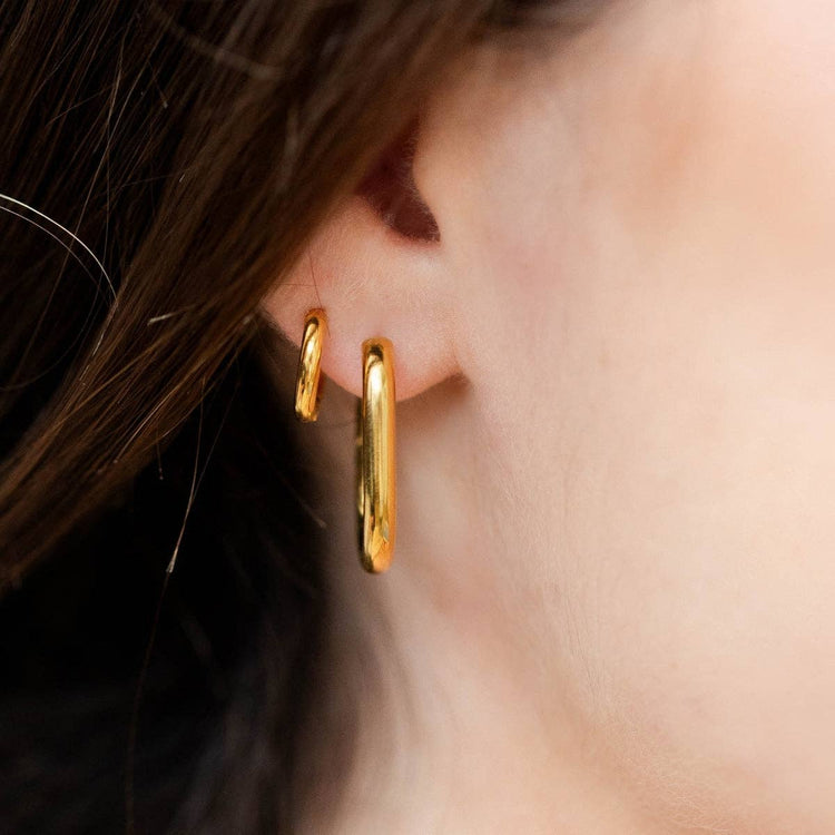 Contemporary Oblong Hoops, Water-Resistant