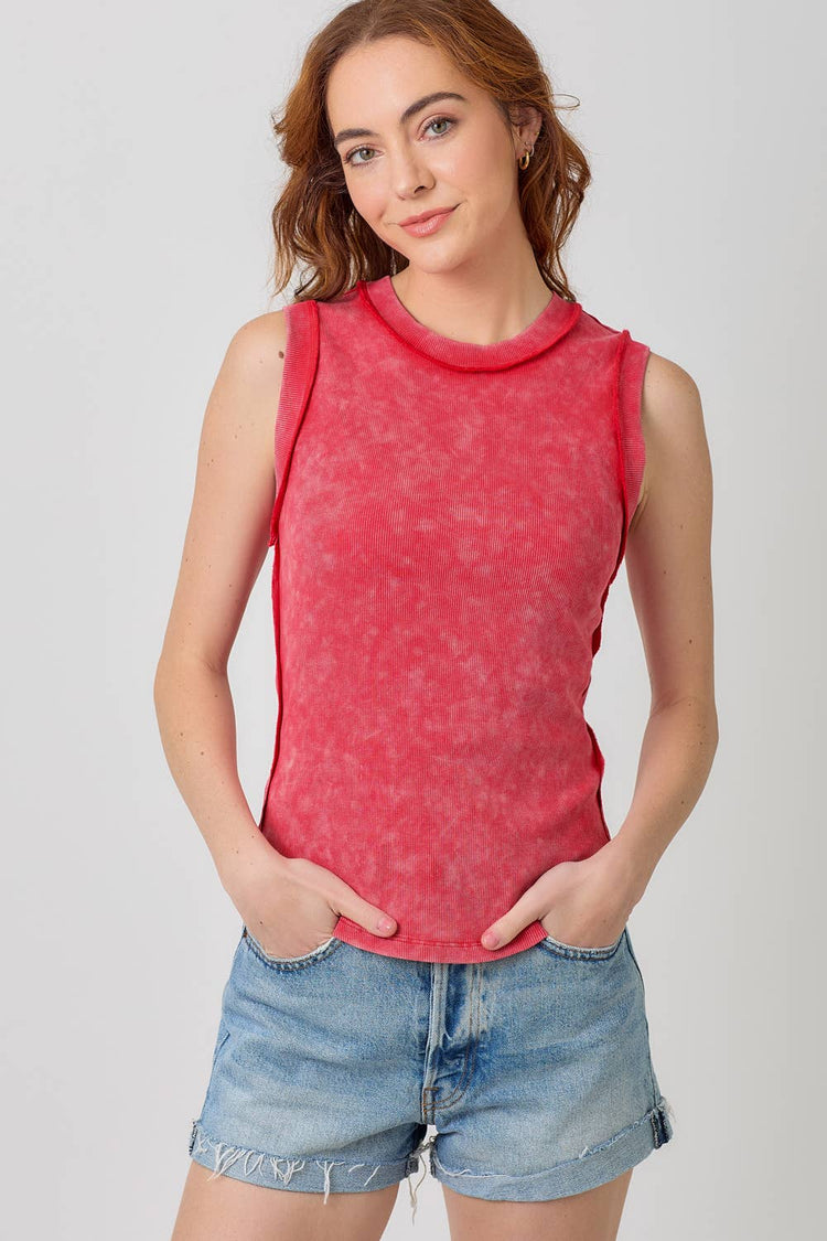 Exposed Seaming Ribbed Tank
