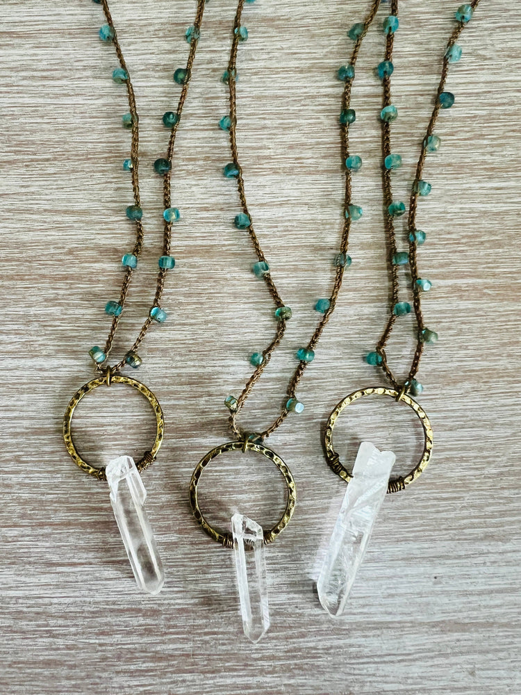 Alchemy Necklace with Rough Quartz Crystal