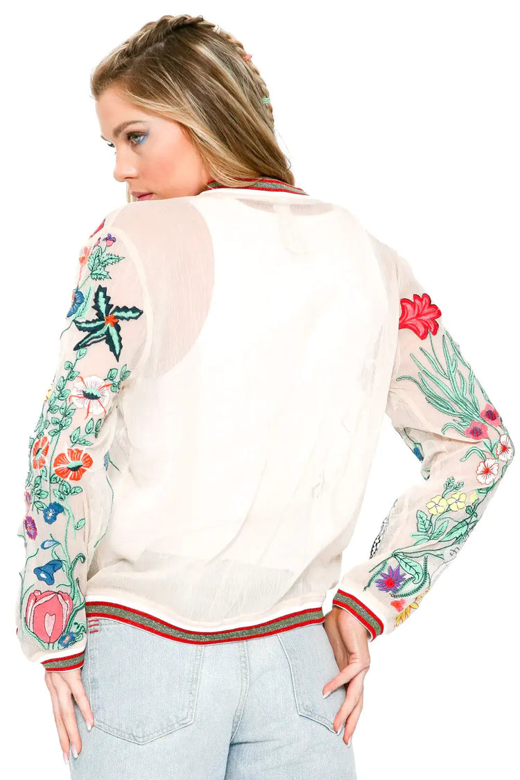 Bellezza Embroidered Bomber Jacket
