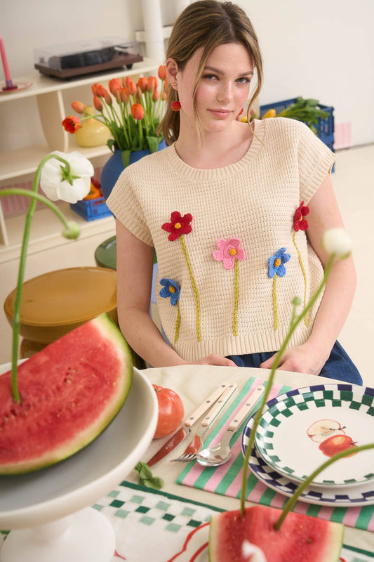 Crochet Floral Sweater