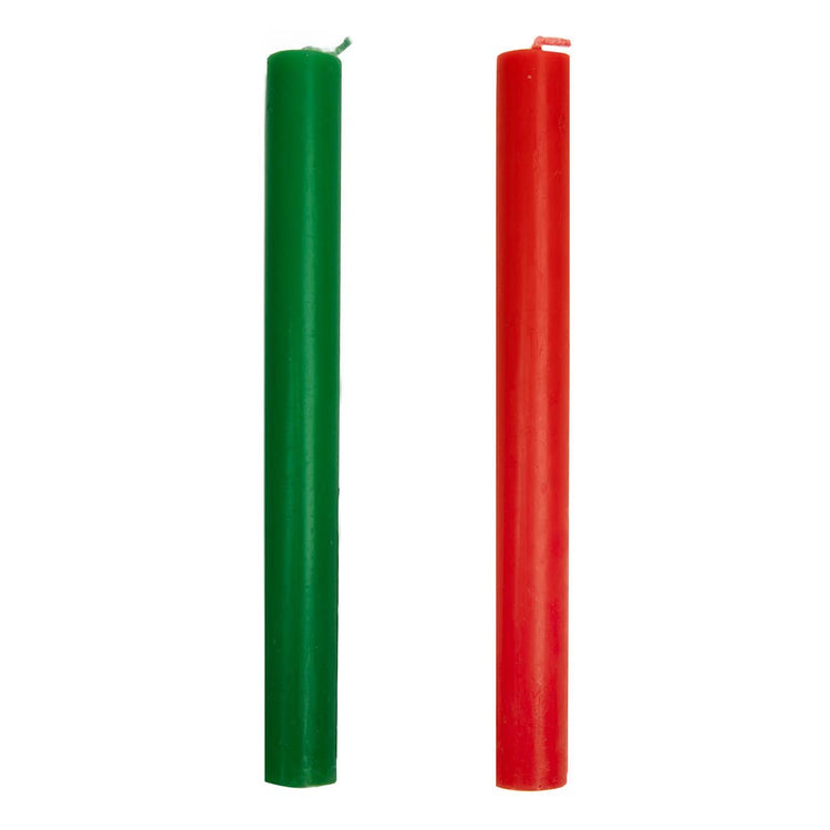 Inner Red and Green Dinner Candles | Christmas Décor |