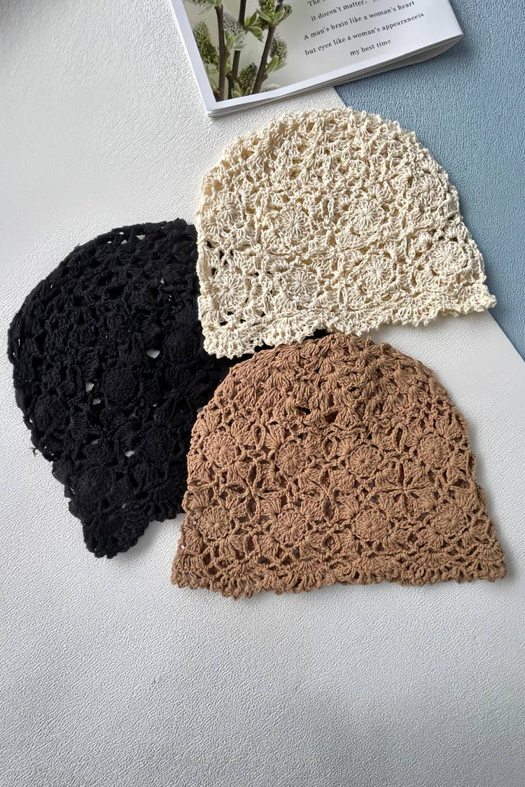 Crochet Lace Beanie – Handmade Open Knit Cap