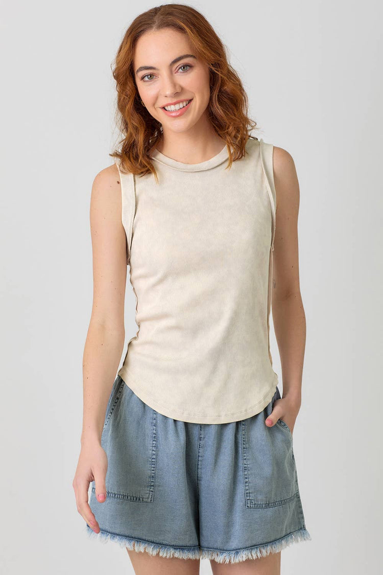 Exposed Seaming Ribbed Tank