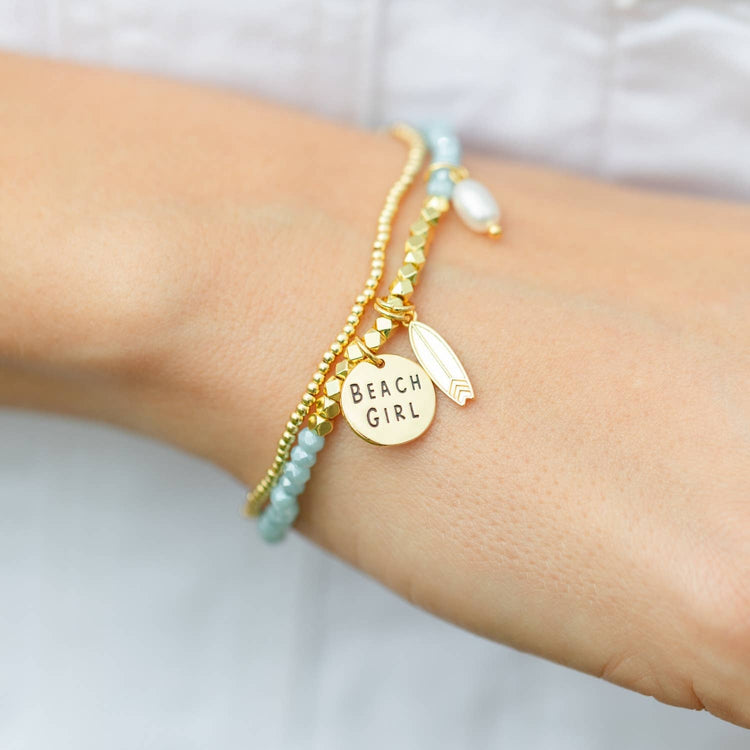 Beach Girl + Surfboard Stretch Bracelet