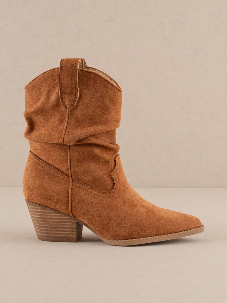 The Kit | Caramel Slouchy Western Bootie