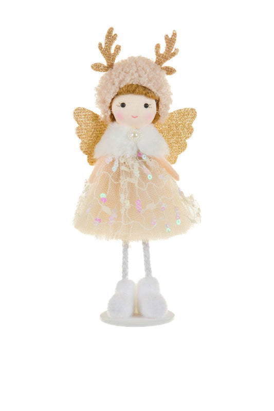 Sequined Petticoat Cherubic Flying Angel Ornament